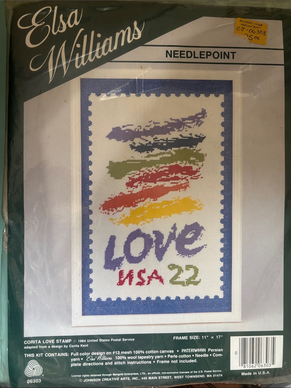 Elsa Williams 'Love USA 22' Needlepoint